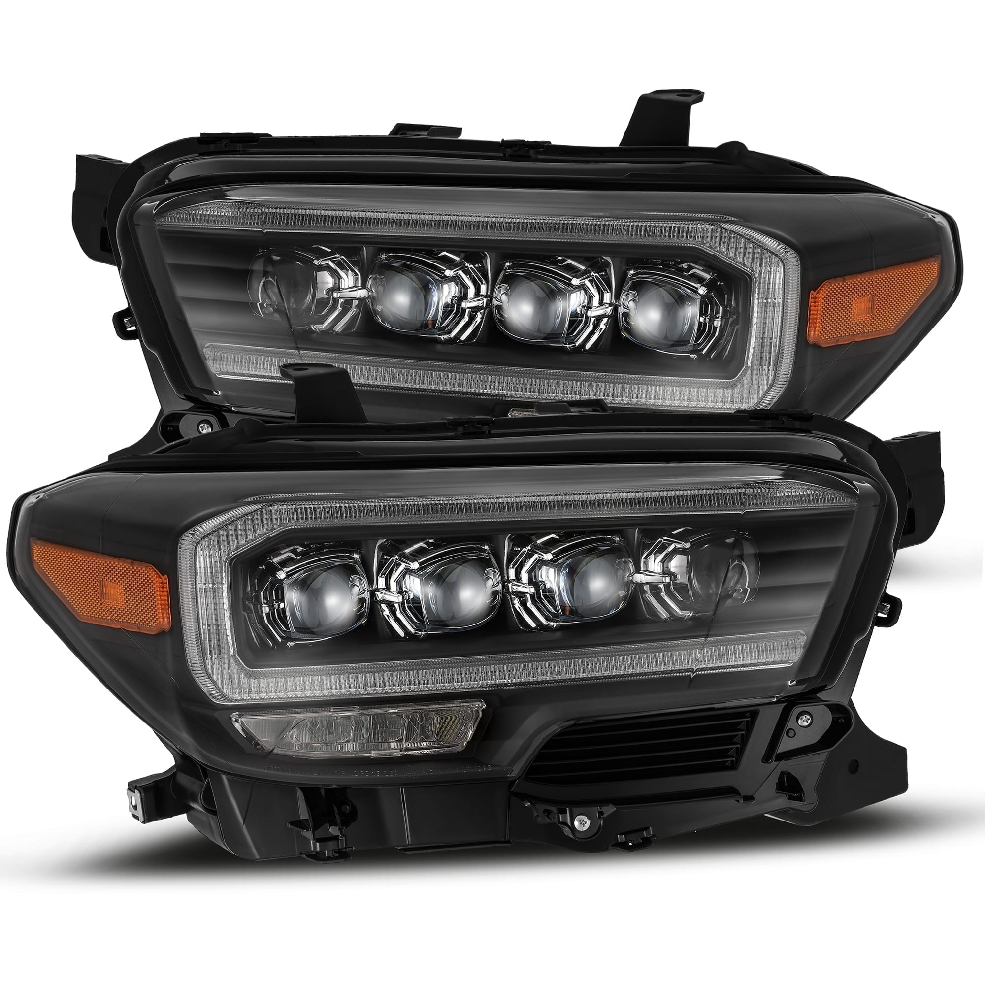 16-20 Toyota Tacoma NOVA-Series LED Projector Headlights Plank Style Design Black - Apollo Off-Road