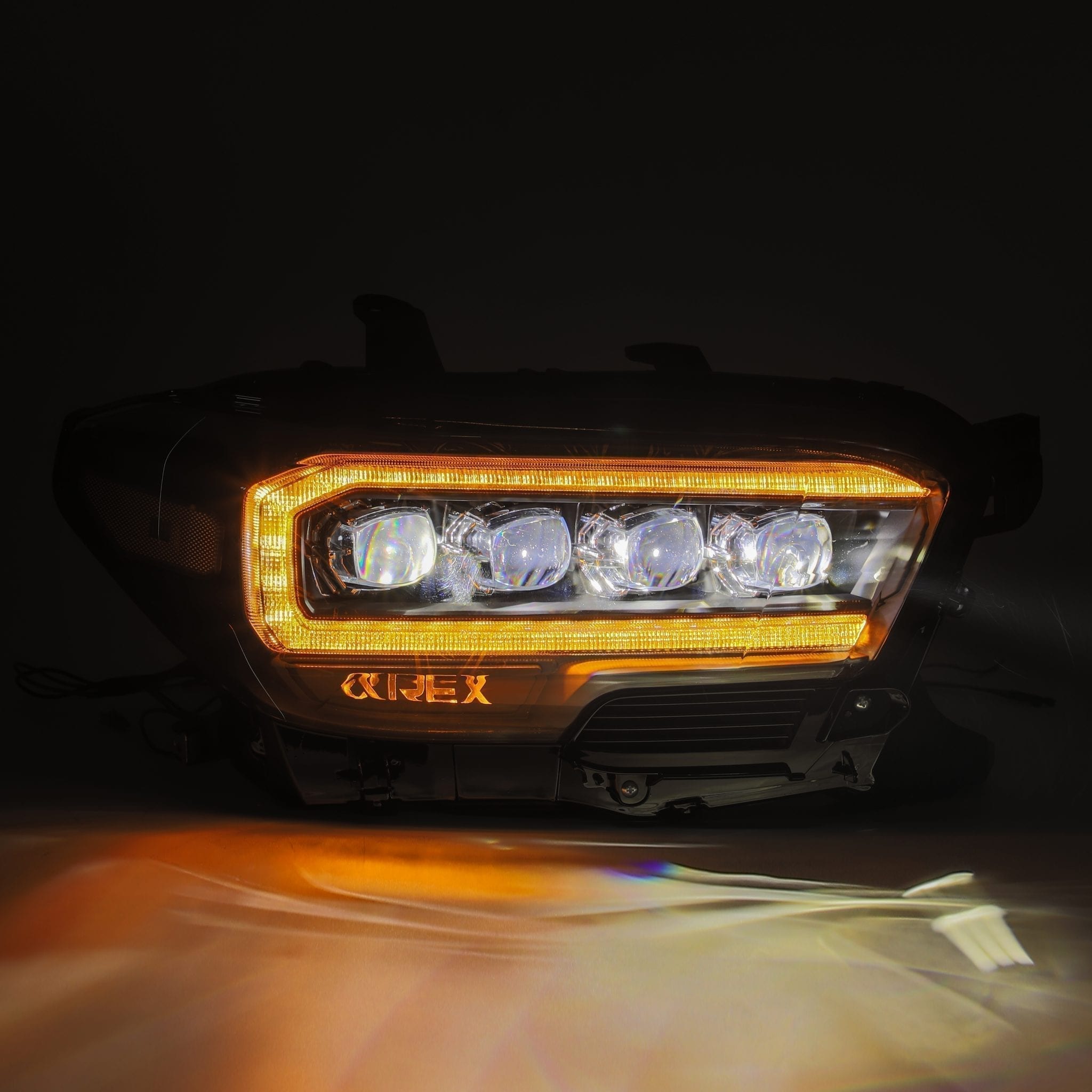 16-20 Toyota Tacoma NOVA-Series LED Projector Headlights Plank Style Design Black - Apollo Off-Road