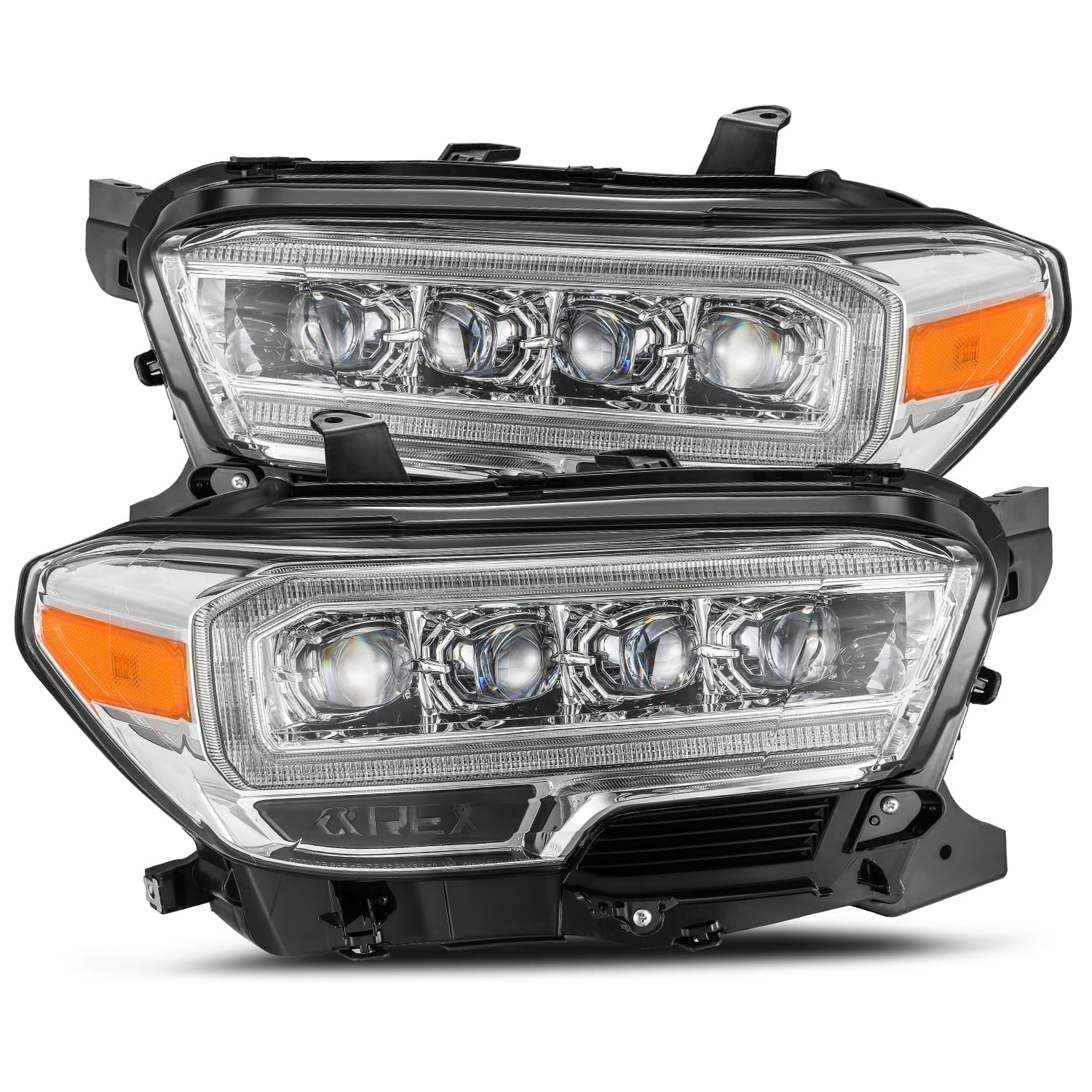 16-20 Toyota Tacoma NOVA-Series LED Projector Headlights Plank Style Design Chrome - Apollo Off-Road