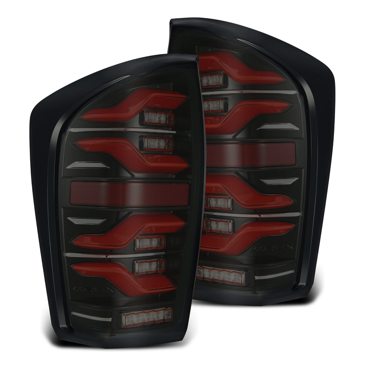 16-22 Toyota Tacoma LUXX-Series LED Taillights Black-Red - Apollo Off-Road