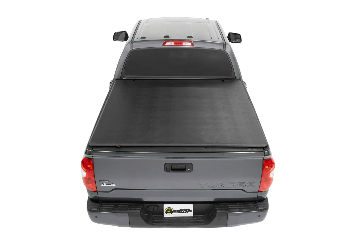 Soft Tri-Fold Tonneau Cover EZ-Fold For Toyota 2005-2024 Tacoma 6.0 Foot Black Tailgate Spoiler Not Included Bestop