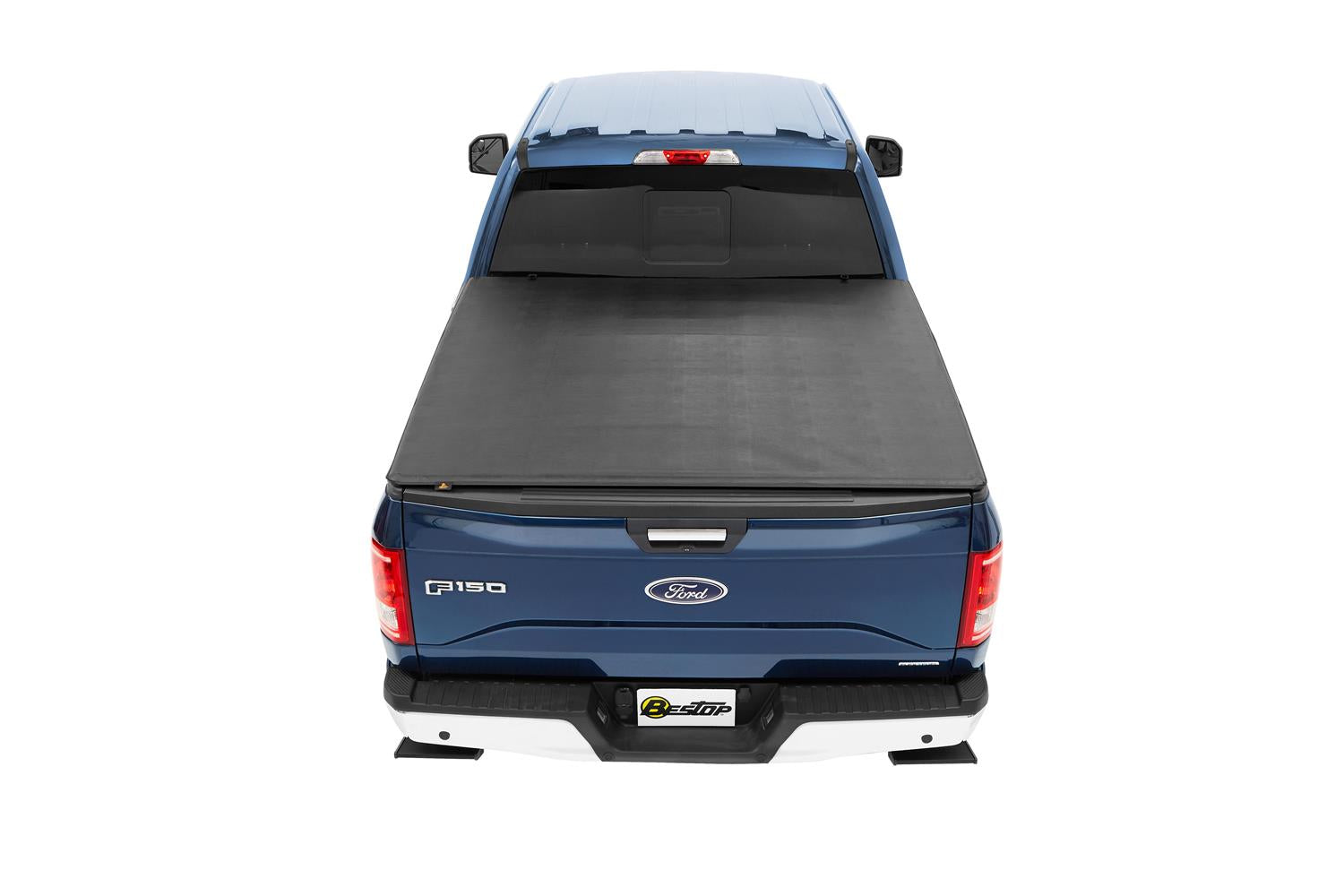 Soft Tri-Fold Tonneau Cover EZ-Fold For Ford 2017-2024 F-250/F-350 Super Duty 8.0 Foot Black Tailgate Spoiler Not Included Bestop