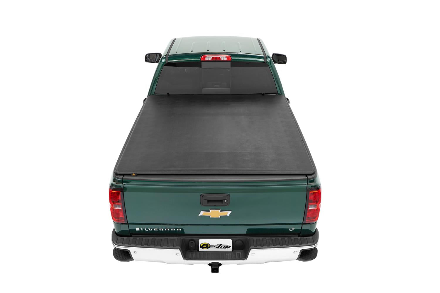 Soft Tri-Fold Tonneau Cover EZ-Fold For 2019-2024 Silverado/Sierra 1500/2500 HD/3500 HD 8.0 Foot Black Tailgate Spoiler Not Included Bestop