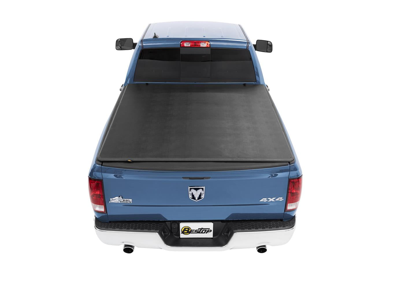 Soft Tri-Fold Tonneau Cover EZ-Fold For Ram 2019-2024 1500 6.5 Foot Black Tailgate Spoiler Not Included Bestop
