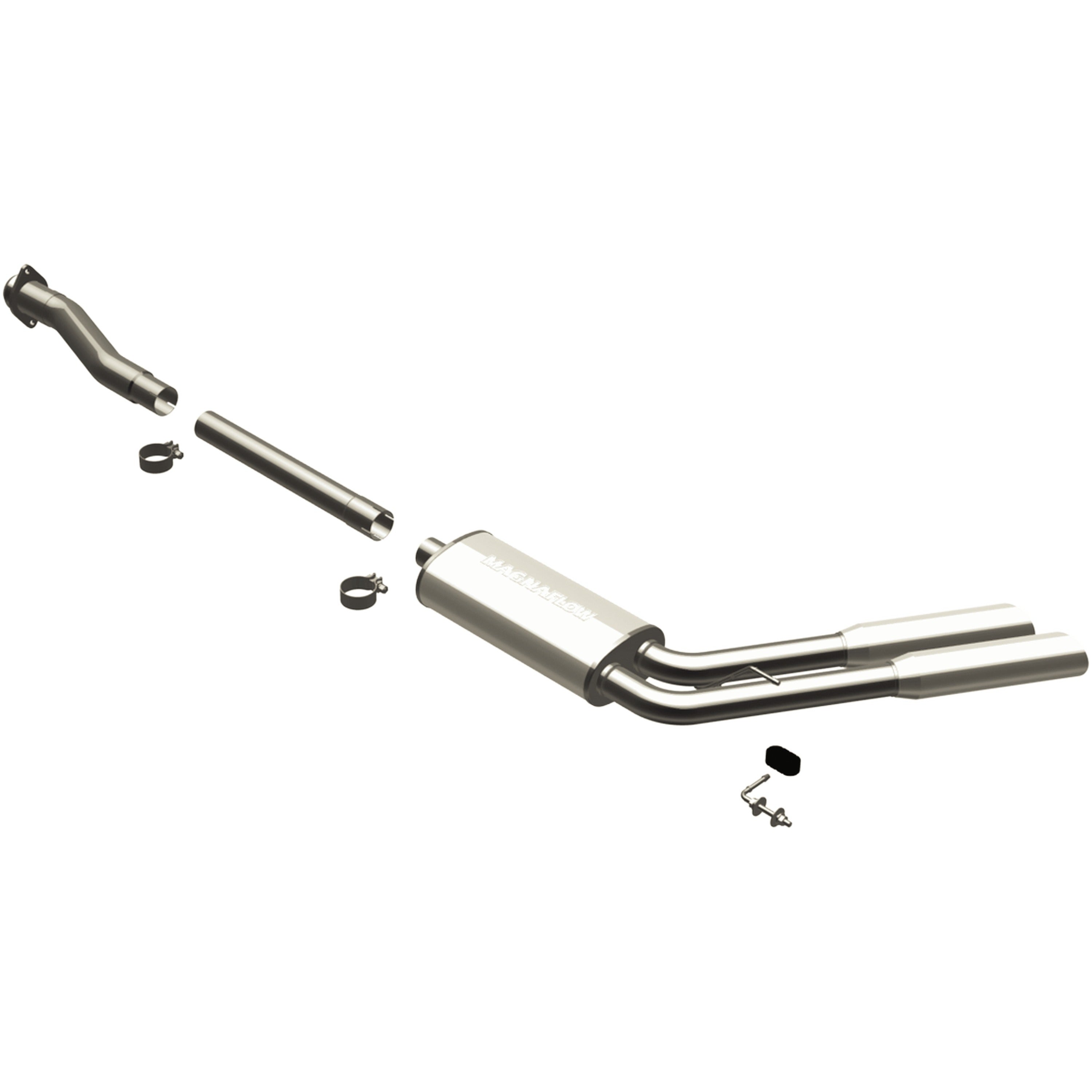 09-10 Ford F-150 Street Series 3in. Cat-Back Exhaust System Dual Same Side Before Passenger Rear Tire Polished