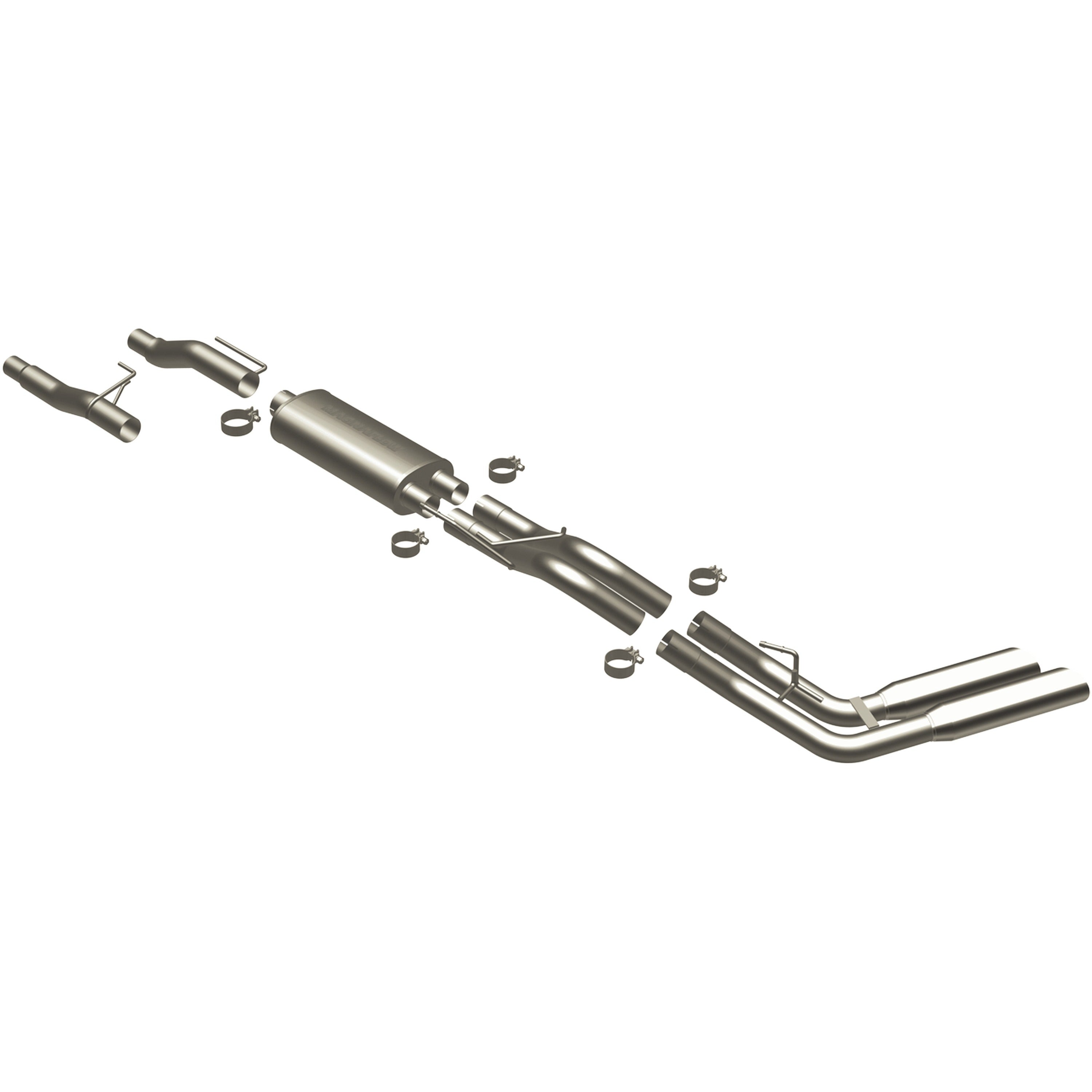 09-10 Ford F-150 Street Series 3in. Cat-Back Exhaust System Dual Same Side Behind Passenger Rear Tire Polished