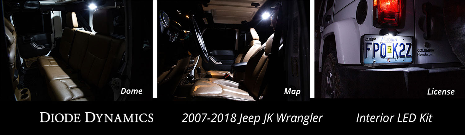 Diode Dynamics Wrangler JK 4dr Interior Kit - Stage 1 Blue