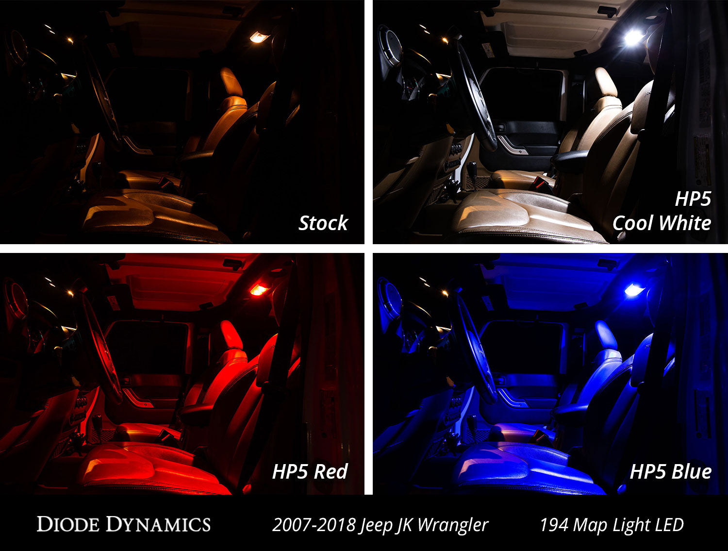 Diode Dynamics Wrangler JK 4dr Interior Kit - Stage 2 Cool White