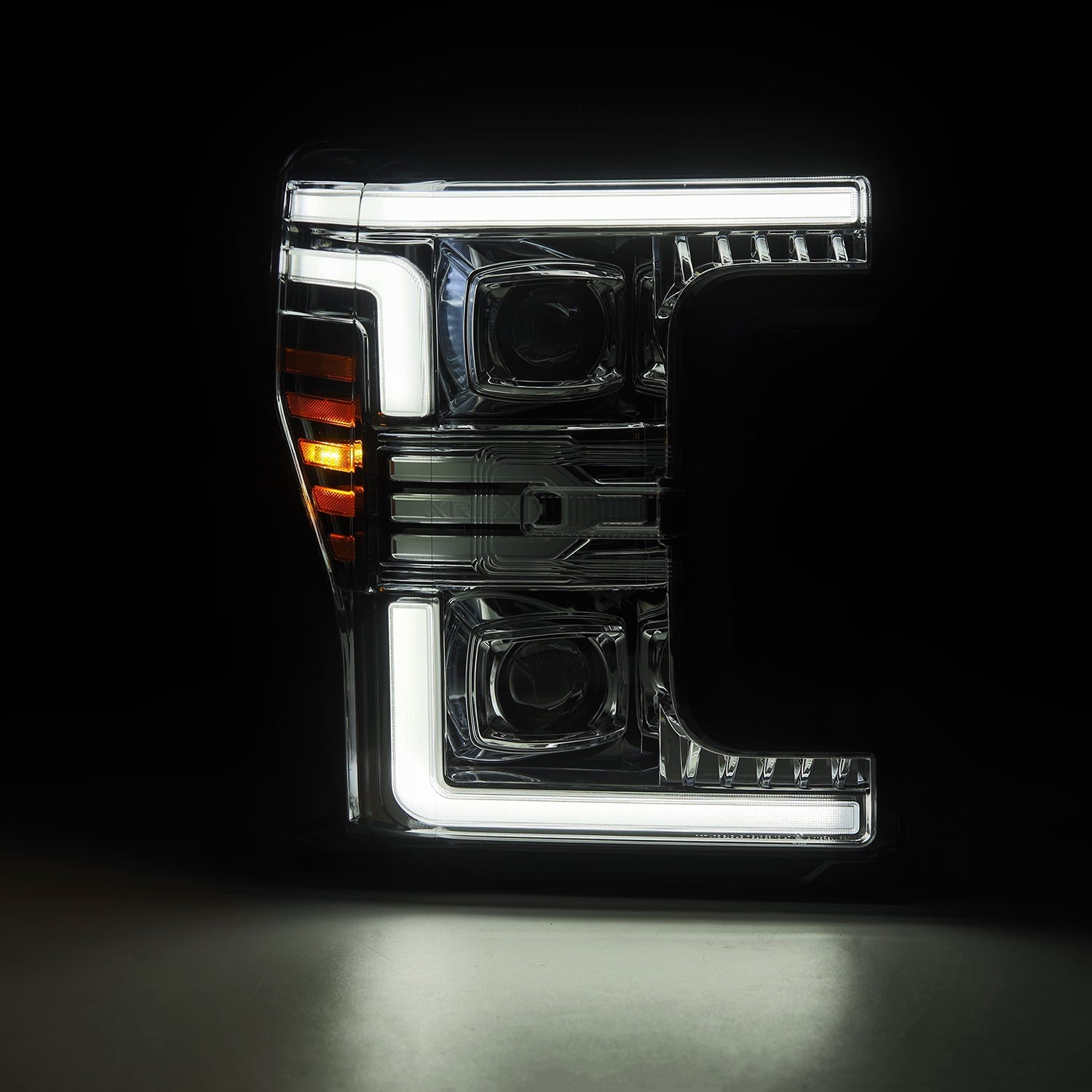17-19 Ford F-250/350/450/550 Super Duty LUXX-Series LED Projector Headlights Chrome - Apollo Off-Road