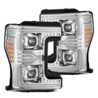 17-19 Ford F-250/350/450/550 Super Duty LUXX-Series LED Projector Headlights Chrome - Apollo Off-Road