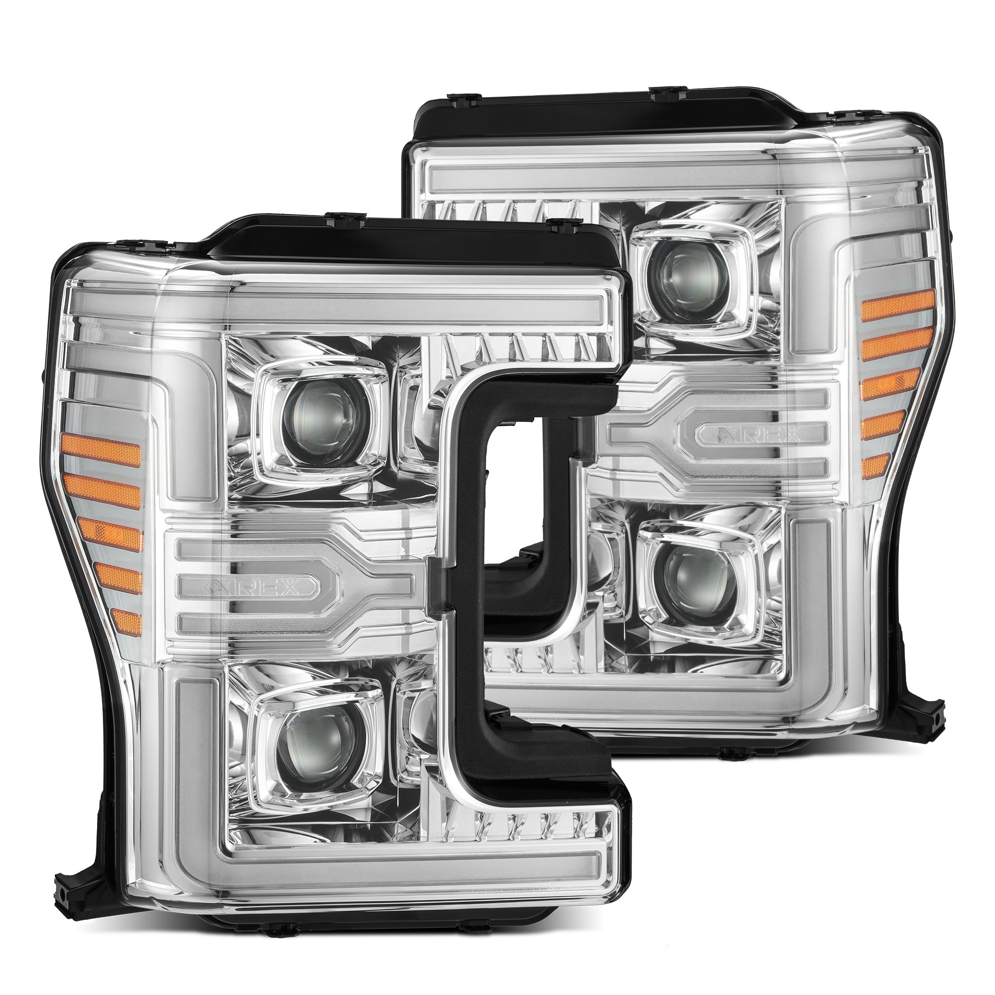 17-19 Ford F-250/350/450/550 Super Duty LUXX-Series LED Projector Headlights Chrome - Apollo Off-Road