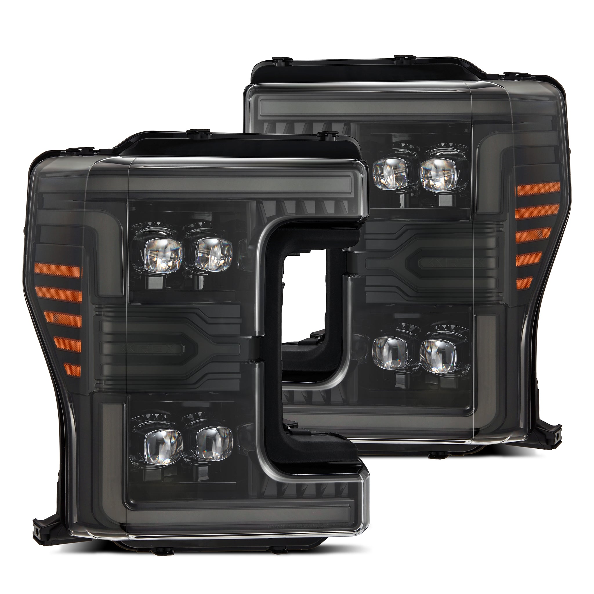 17-19 Ford F-150/250 Super Duty/350 Super Duty NOVA-Series LED Projector Headlights Alpha-Black - Apollo Off-Road