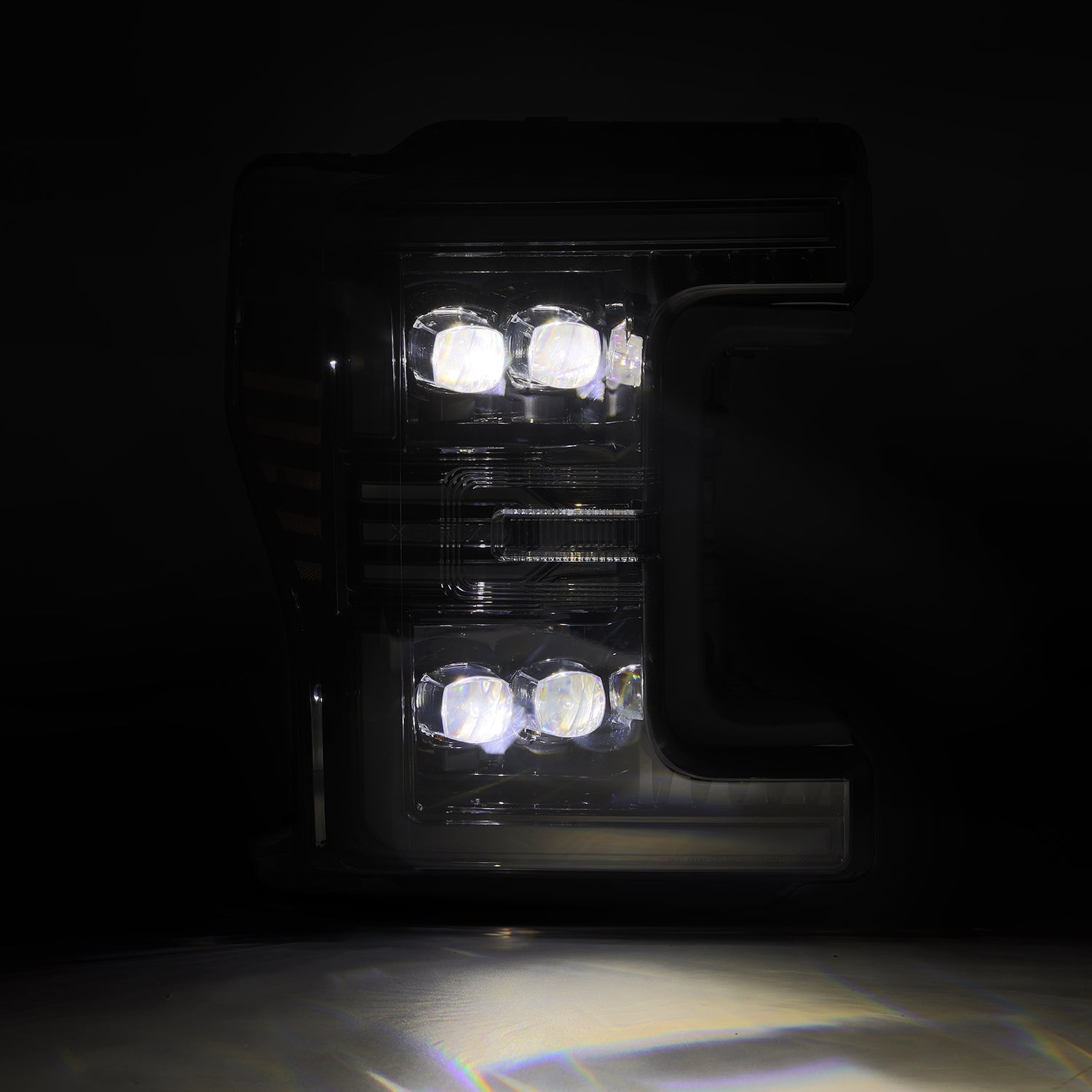 17-19 Ford F-150/250 Super Duty/350 Super Duty NOVA-Series LED Projector Headlights Alpha-Black - Apollo Off-Road