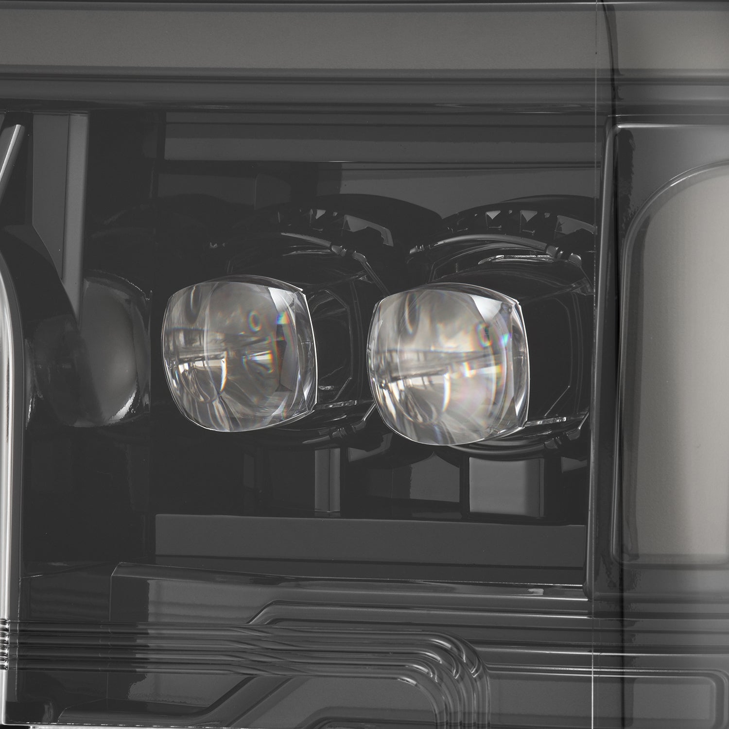 17-19 Ford F-150/250 Super Duty/350 Super Duty NOVA-Series LED Projector Headlights Alpha-Black - Apollo Off-Road