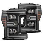 17-19 Ford F-150/250 Super Duty/350 Super Duty NOVA-Series LED Projector Headlights Black - Apollo Off-Road