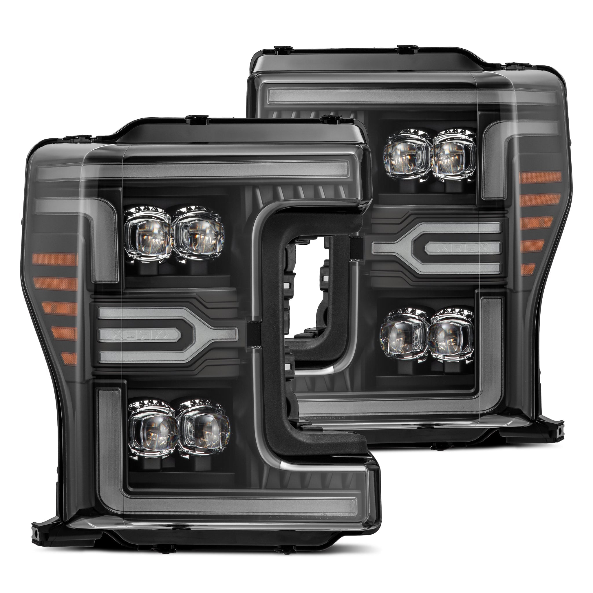 17-19 Ford F-150/250 Super Duty/350 Super Duty NOVA-Series LED Projector Headlights Black - Apollo Off-Road