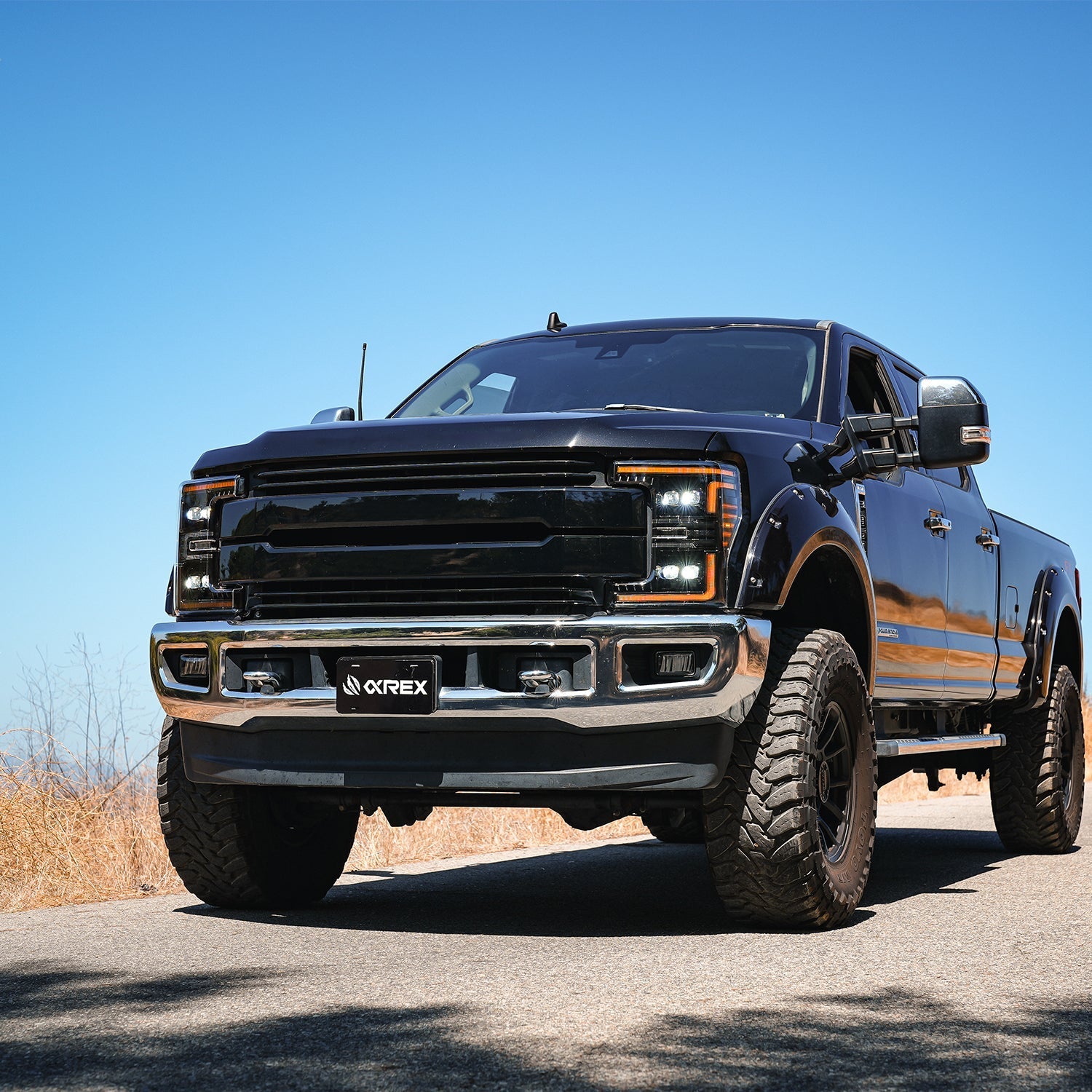17-19 Ford F-150/250 Super Duty/350 Super Duty NOVA-Series LED Projector Headlights Black - Apollo Off-Road