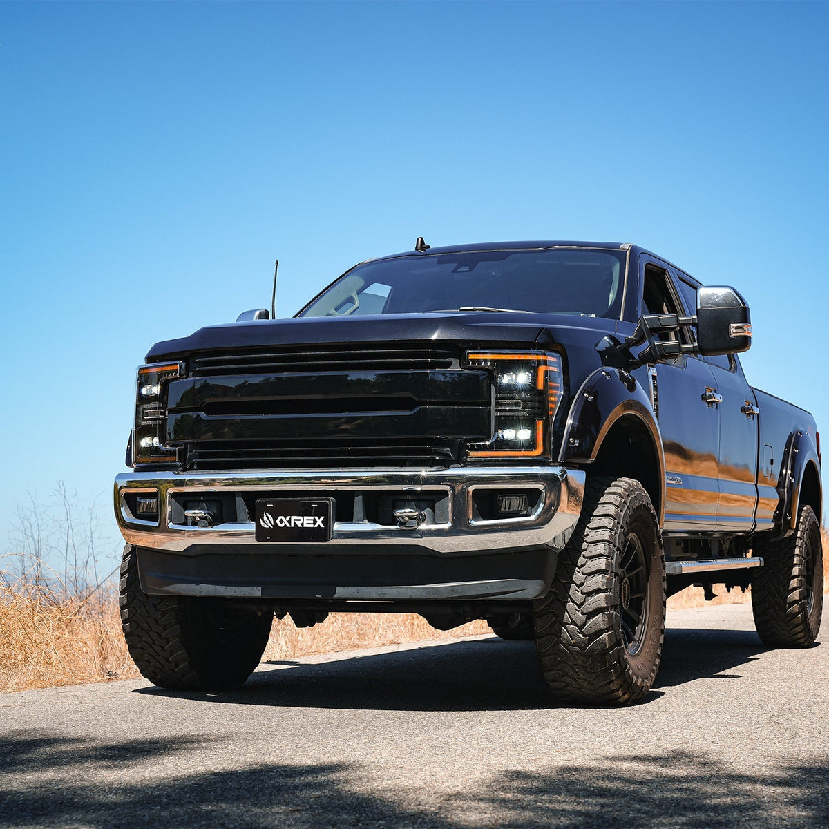 17-19 Ford F-150/250 Super Duty/350 Super Duty NOVA-Series LED Projector Headlights Black - Apollo Off-Road