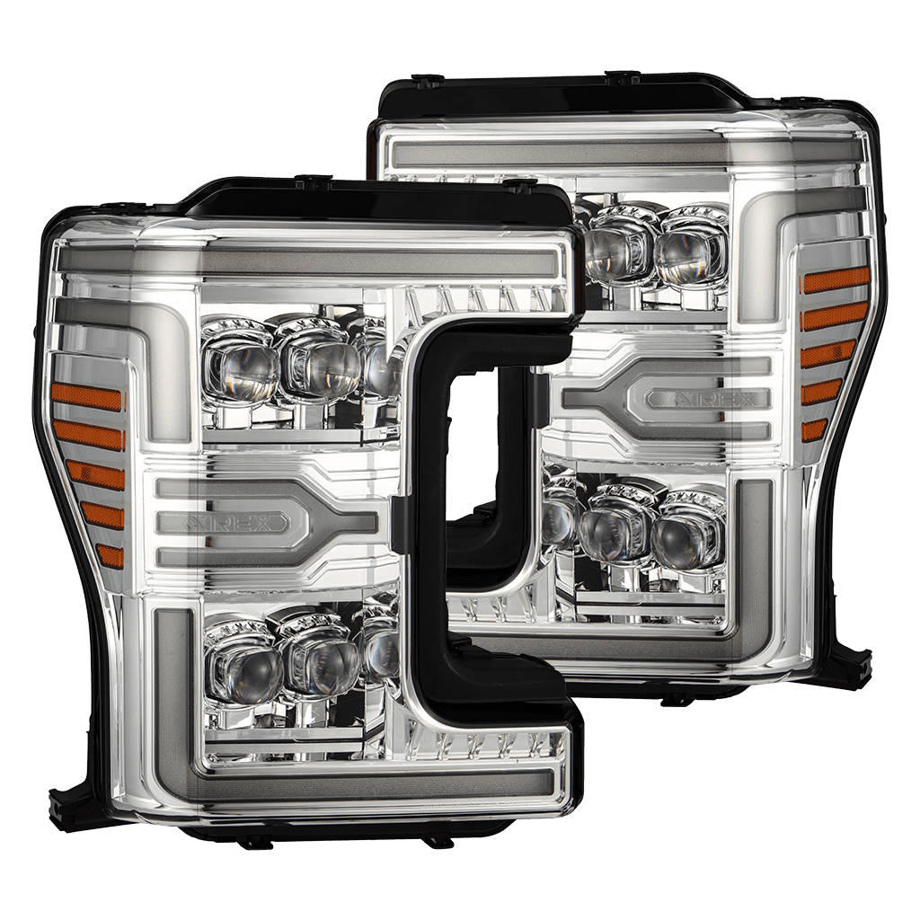 17-19 Ford F-250/350/450/550 Super Duty NOVA-Series LED Projector Headlights Chrome - Apollo Off-Road