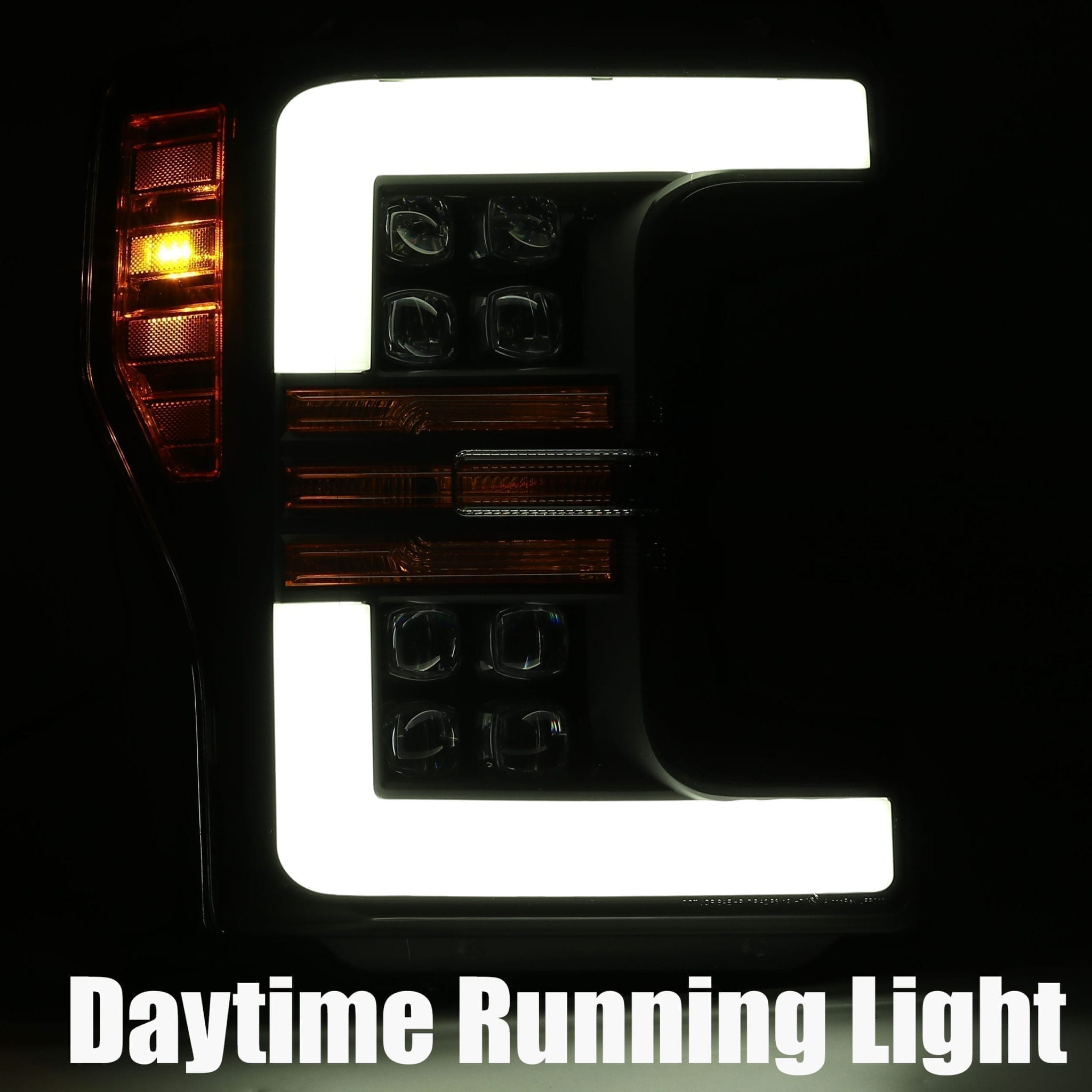 17-19 Ford Super Duty NOVA-Series LED Projector Headlights Plank Style Design Matte Black - Apollo Off-Road