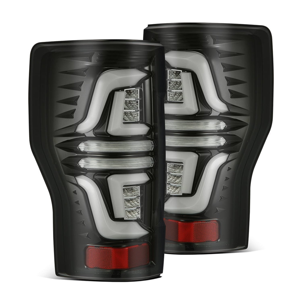 17-19 Ford F-250/350/450/550 Super Duty PRO-Series LED Tail Lights Jet Black - Apollo Off-Road