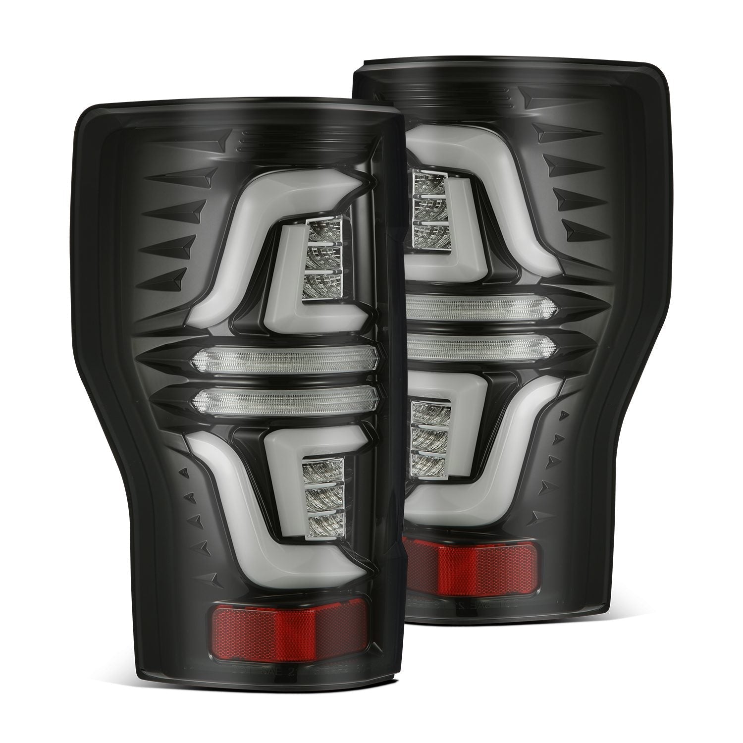 17-19 Ford F-250/350/450/550 Super Duty PRO-Series LED Tail Lights Jet Black - Apollo Off-Road