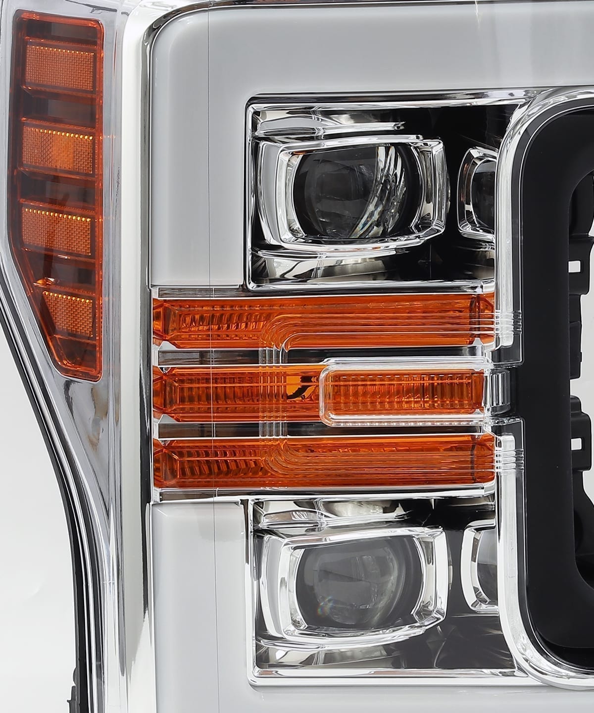 17-19 Ford Super Duty PRO-Series Projector Headlights Plank Style Design Chrome - Apollo Off-Road