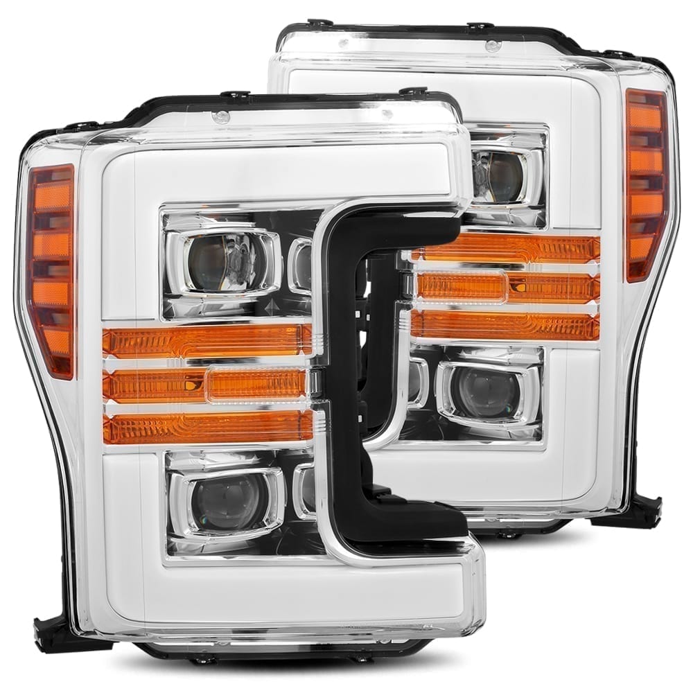 17-19 Ford Super Duty PRO-Series Projector Headlights Plank Style Design Chrome - Apollo Off-Road