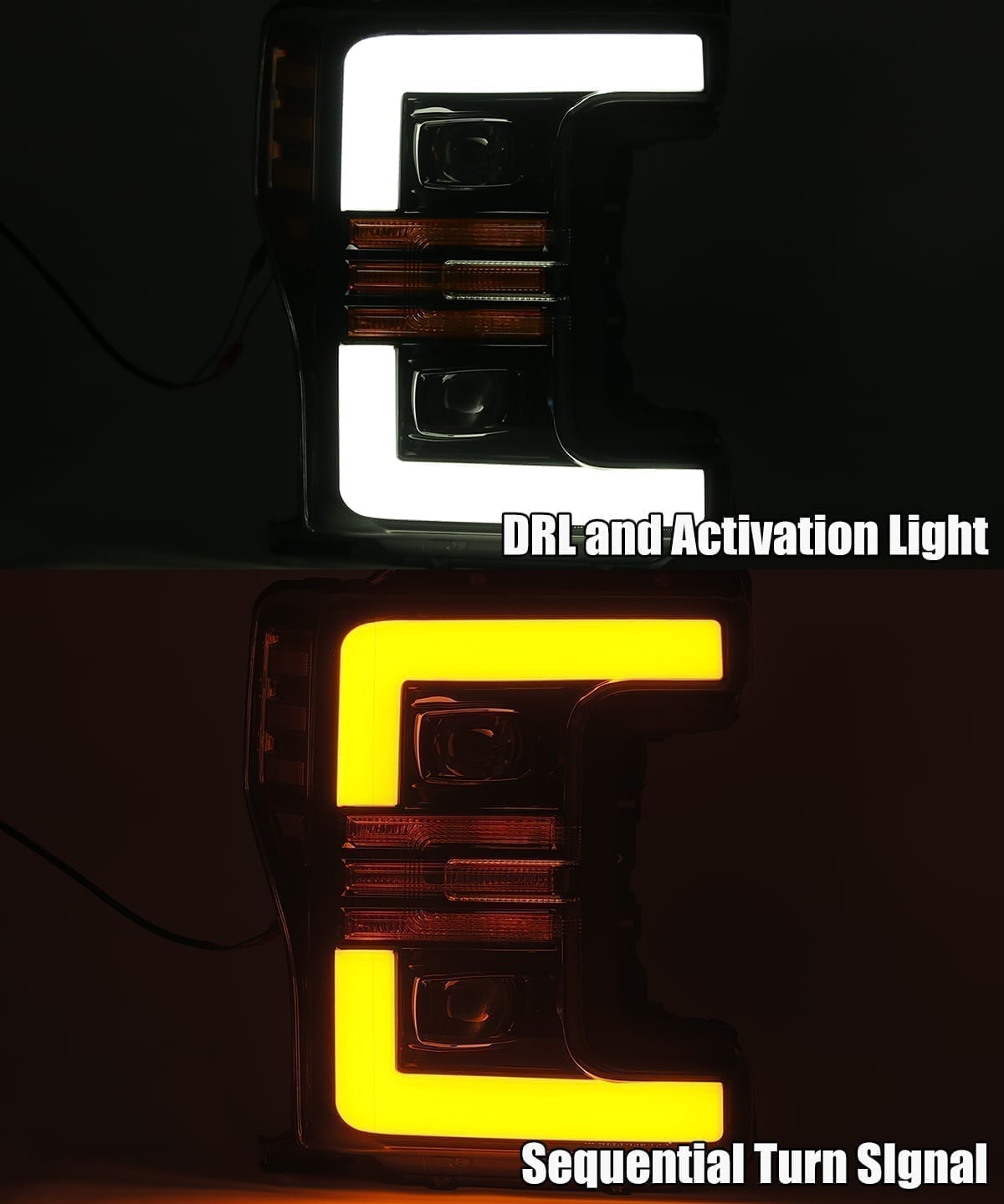 17-19 Ford Super Duty PRO-Series Projector Headlights Plank Style Design Chrome - Apollo Off-Road