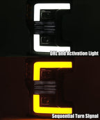 17-19 Ford Super Duty PRO-Series Projector Headlights Plank Style Design Gloss Black - Apollo Off-Road