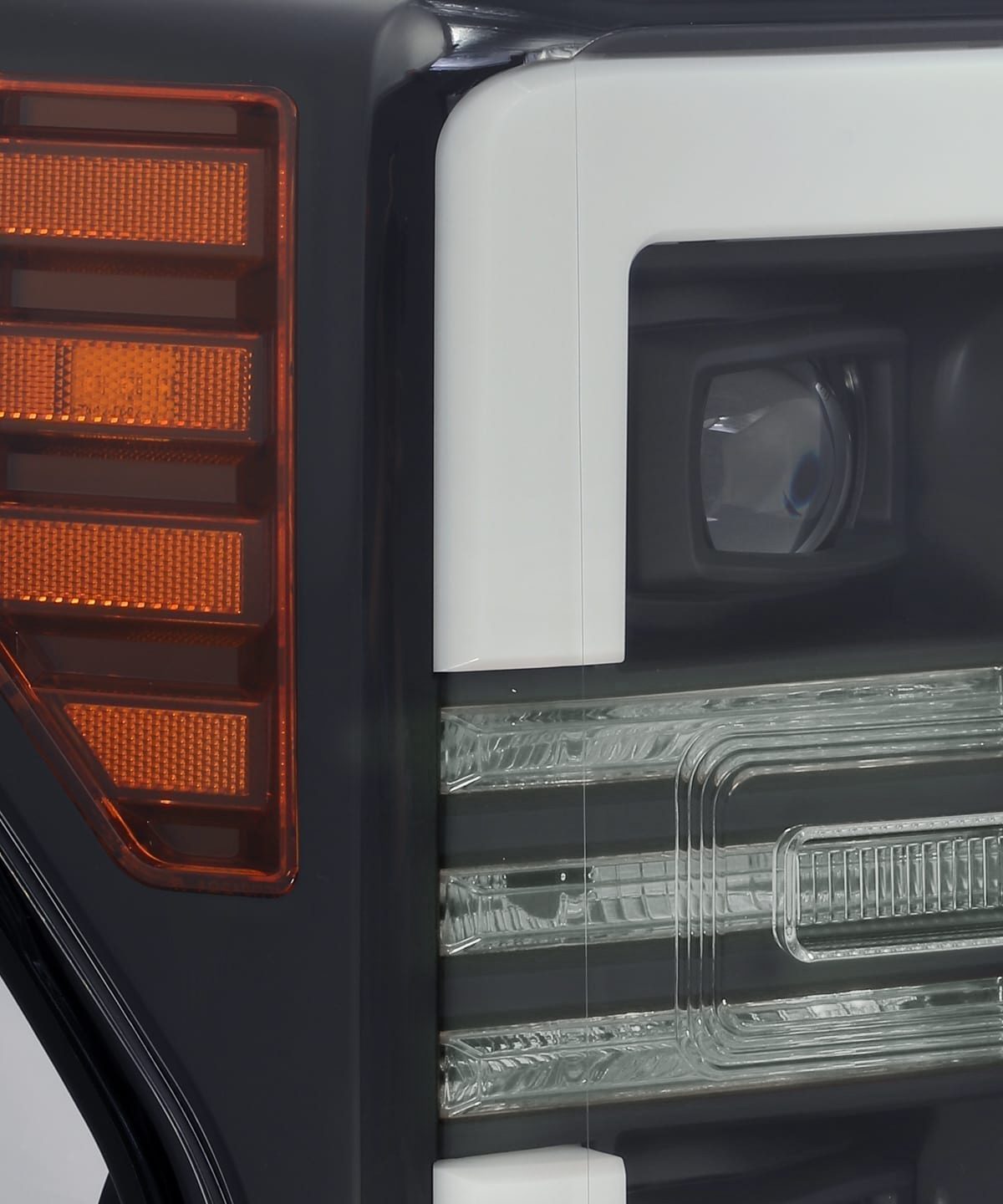 17-19 Ford Super Duty PRO-Series Projector Headlights Plank Style Design Matte Black - Apollo Off-Road