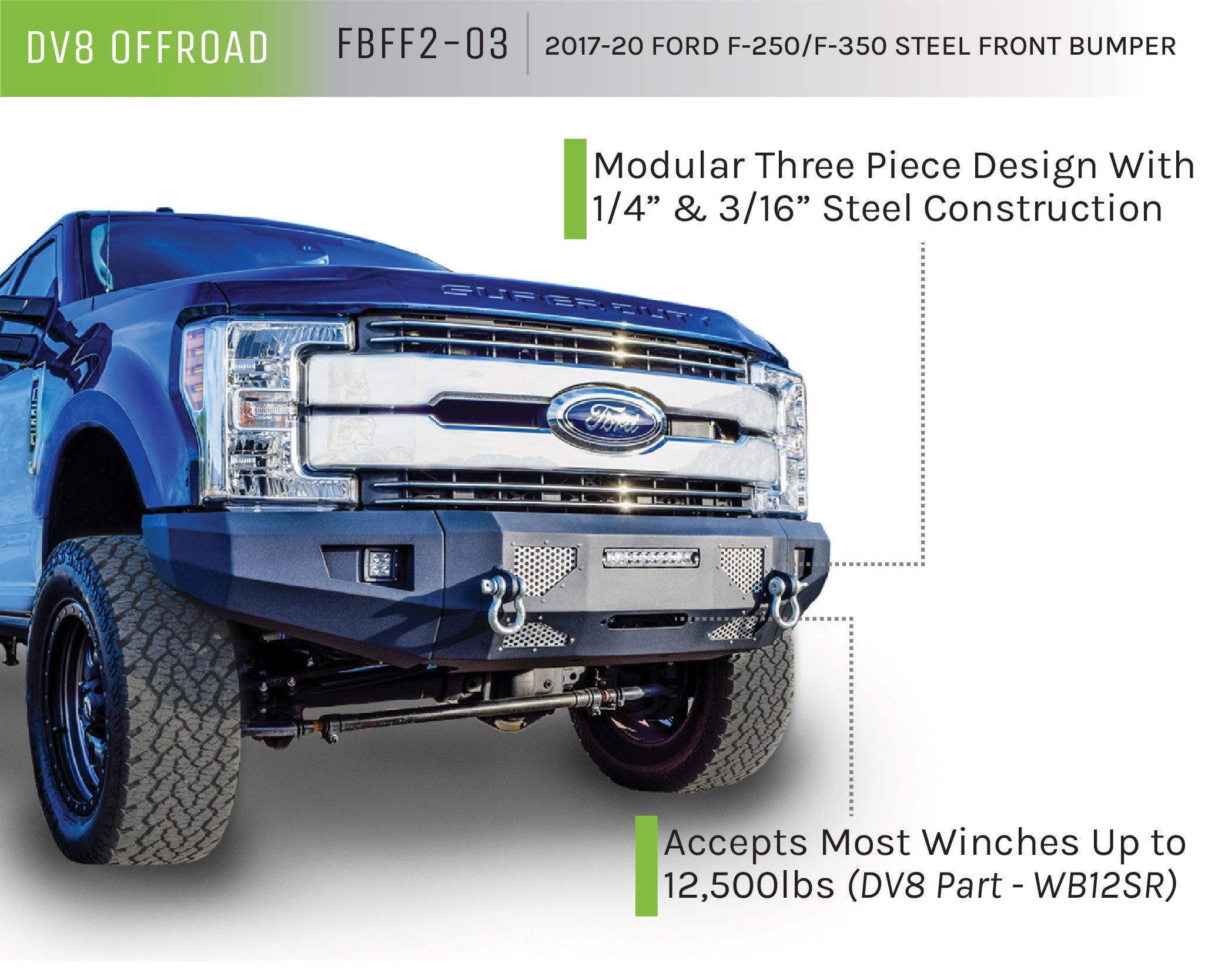 17-20 Ford F-250/F-350 Truck Front Full Size Bumper - Apollo Off-Road