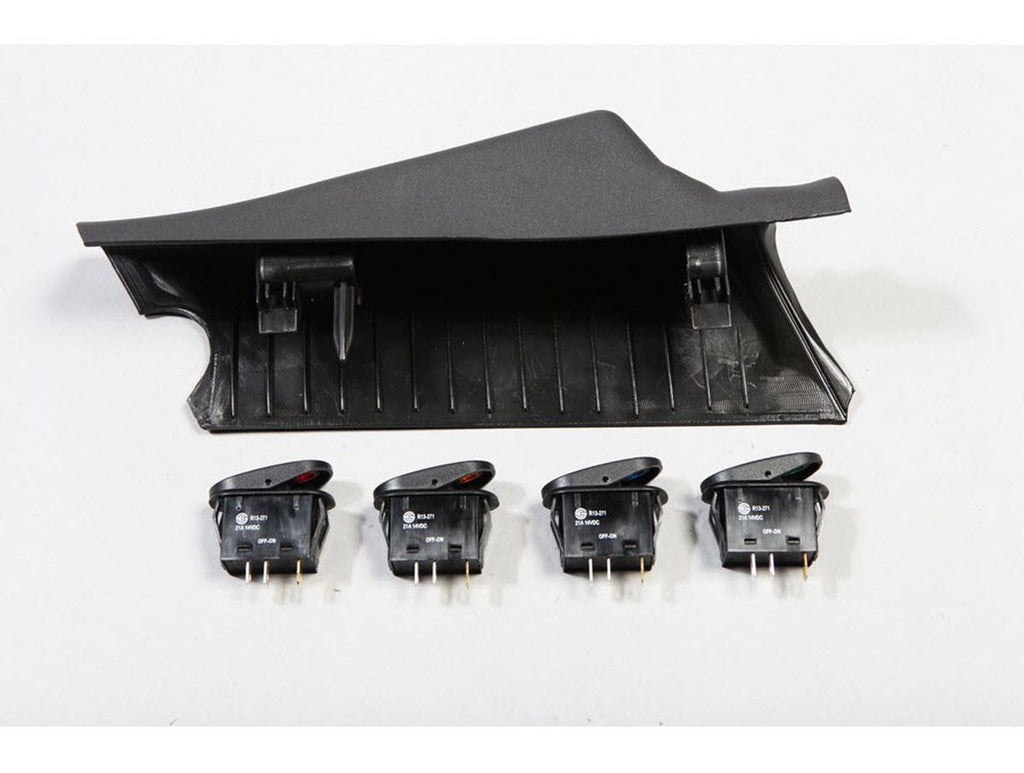 Switch Pod Kit A-Pillar 4 Switches Textured Gray LHD 11-18 Wrangler JK Rugged Ridge