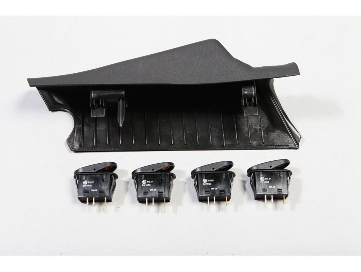 Switch Pod Kit A-Pillar 4 Switches Textured Gray LHD 11-18 Wrangler JK Rugged Ridge