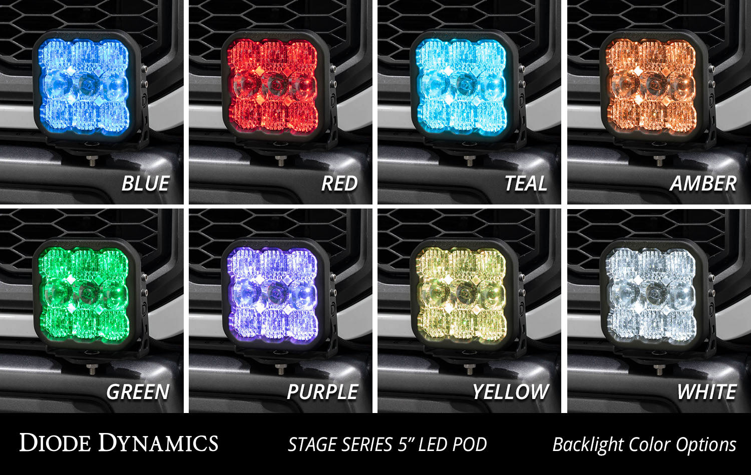 Diode Dynamics SS5 Bumper LED Pod Light Kit for 2017-2020 Ford Raptor Pro Yellow Driving