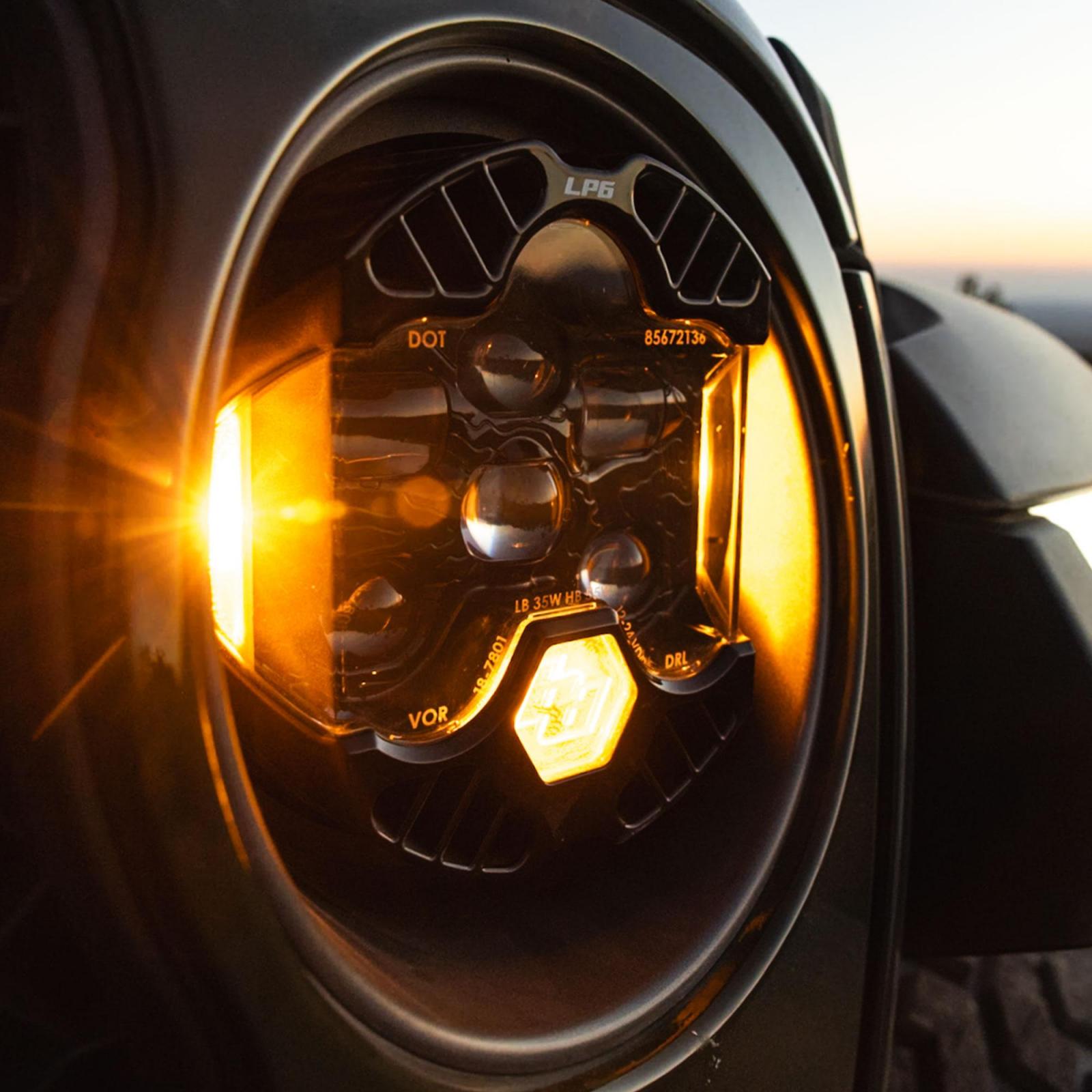 DOT LP6 LED Headlight Replacement Universal (Amber)