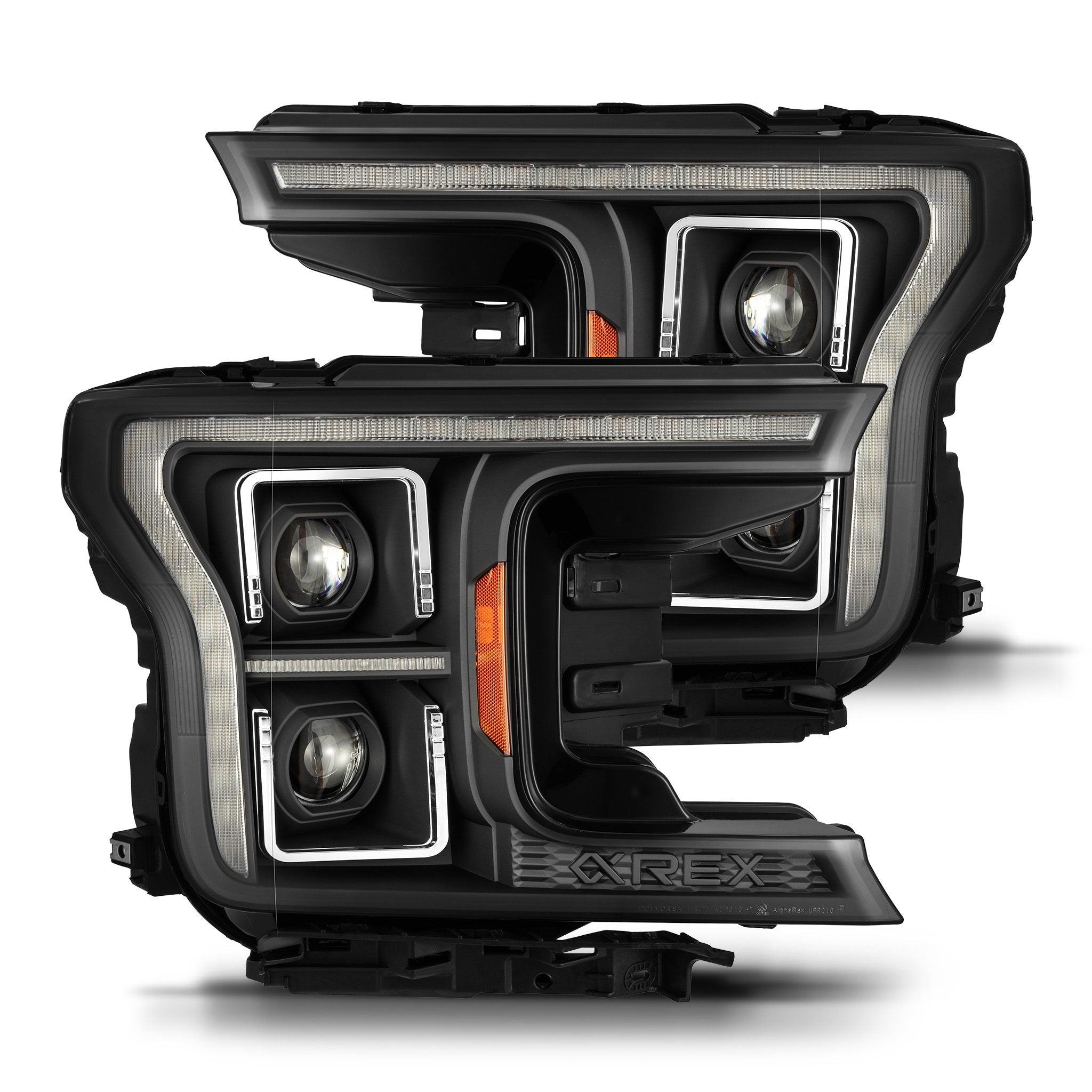18-20 Ford F-150 PRO-Series Halogen Projector Headlights Black - Apollo Off-Road
