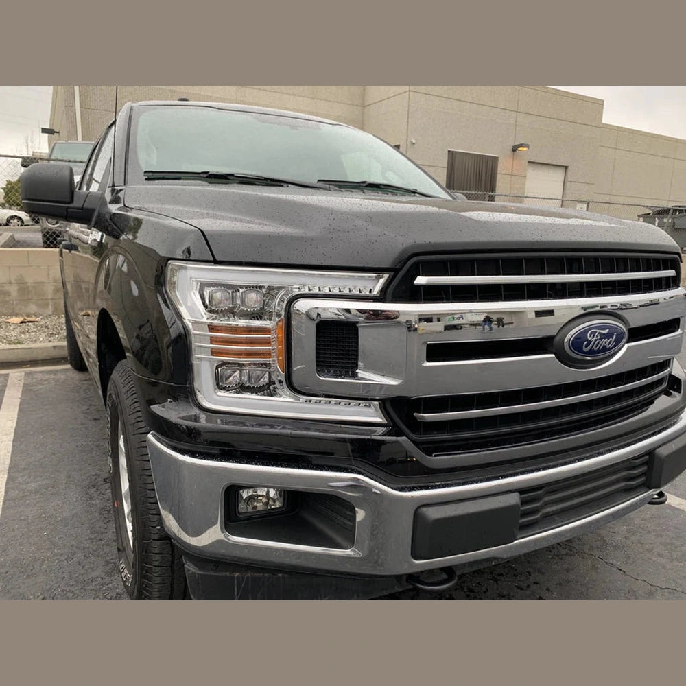 18-20 Ford F150 NOVA-Series LED Projector Headlights Plank Style Design Chrome - Apollo Off-Road