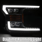 18-20 Ford F150 NOVA-Series LED Projector Headlights Plank Style Design Chrome - Apollo Off-Road