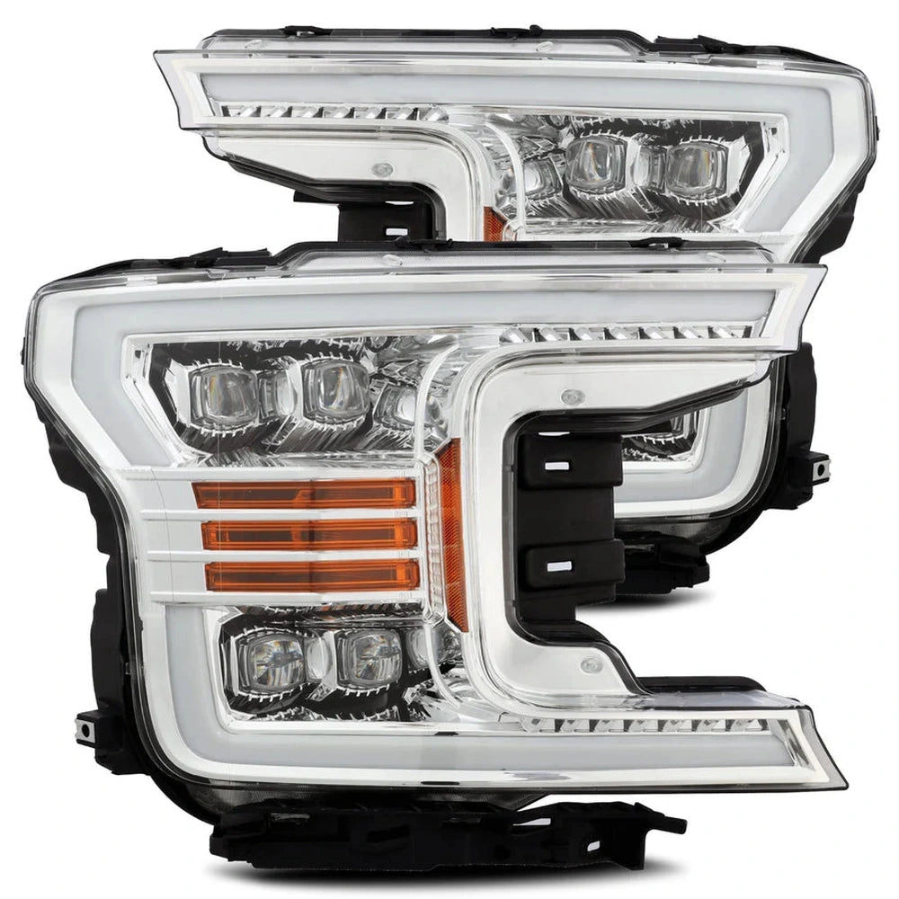 18-20 Ford F150 NOVA-Series LED Projector Headlights Plank Style Design Chrome - Apollo Off-Road
