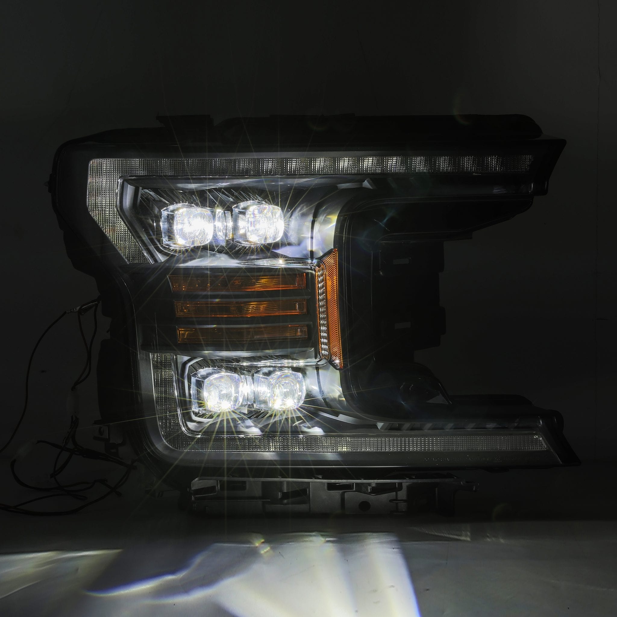 18-20 Ford F150 NOVA-Series LED Projector Headlights Plank Style Design Matte Black - Apollo Off-Road