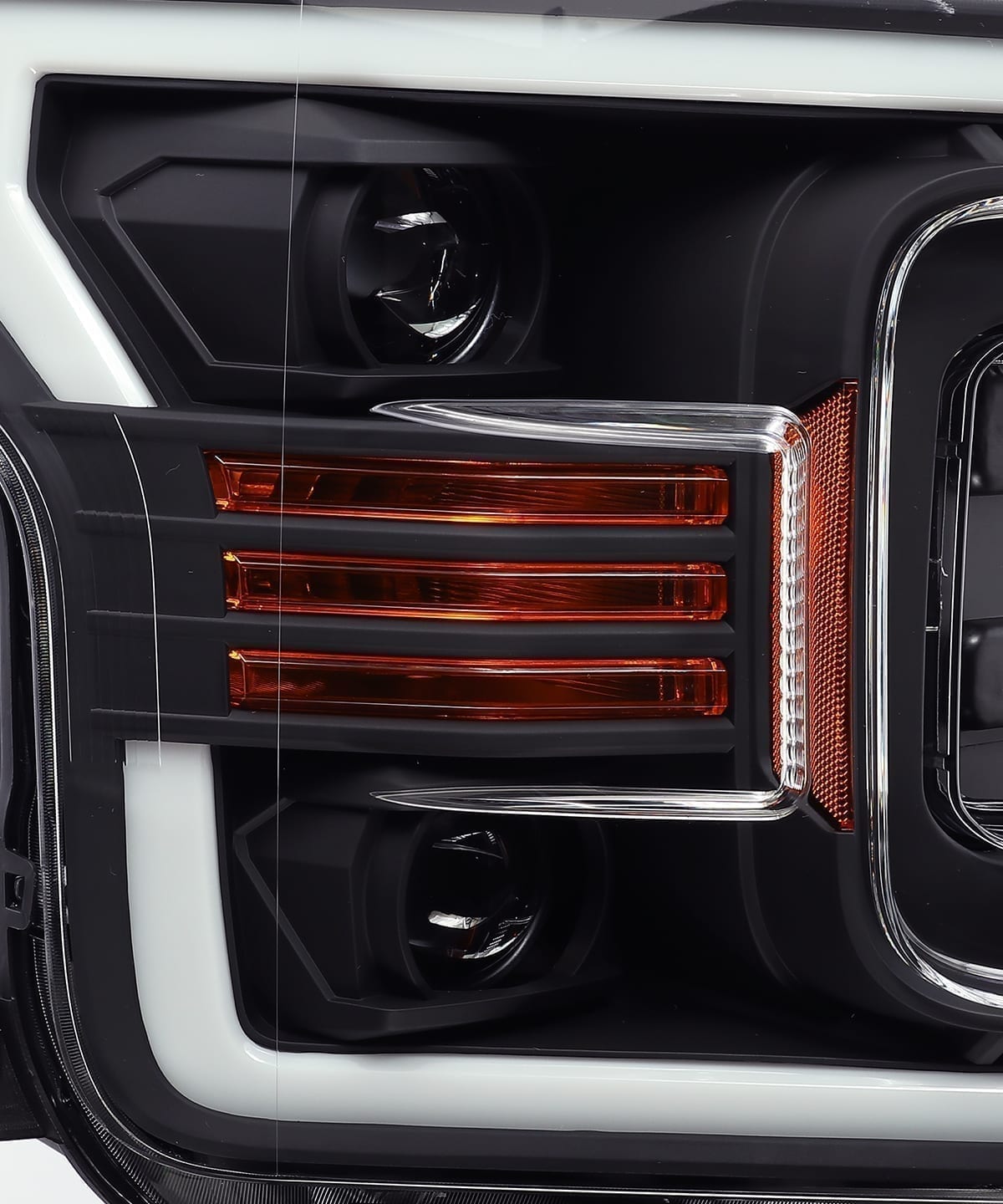 18-20 Ford F150 PRO-Series Projector Headlights Plank Style Design Matte Black - Apollo Off-Road