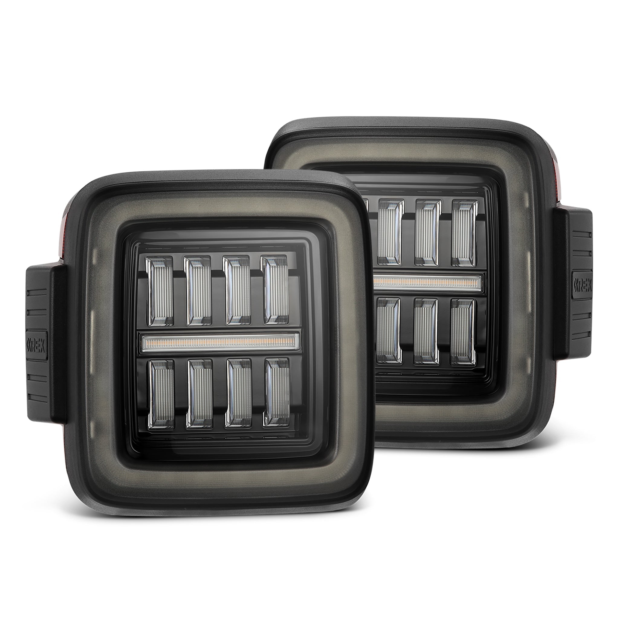 18-24 Jeep Wrangler NOVA-Series Prismatic LED Tail Lights Alpha-Black - Apollo Off-Road
