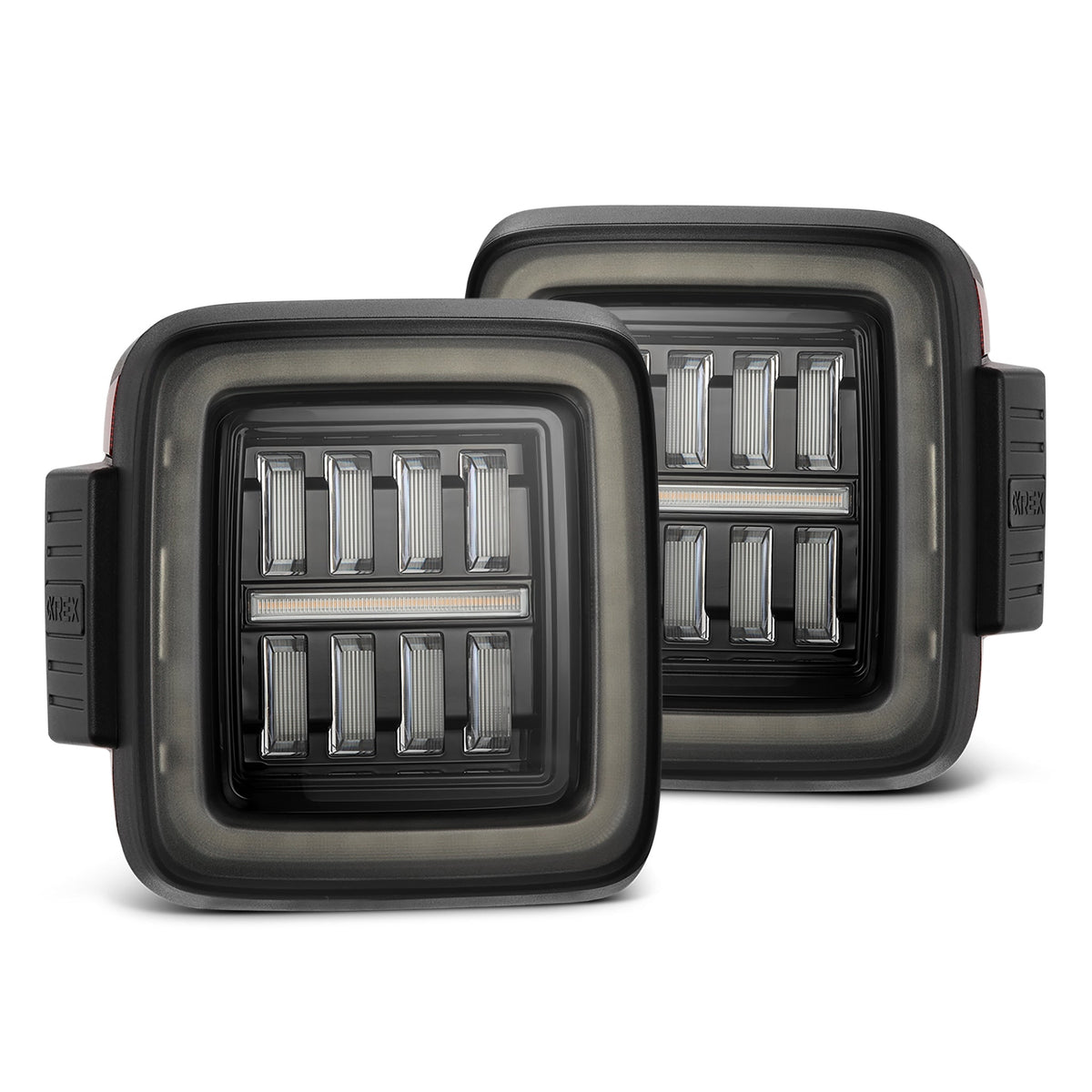 18-24 Jeep Wrangler NOVA-Series Prismatic LED Tail Lights Alpha-Black - Apollo Off-Road