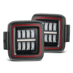 18-26 Jeep Wrangler JL NOVA-Series Prismatic LED Tail Lights Black-Red - Apollo Off-Road