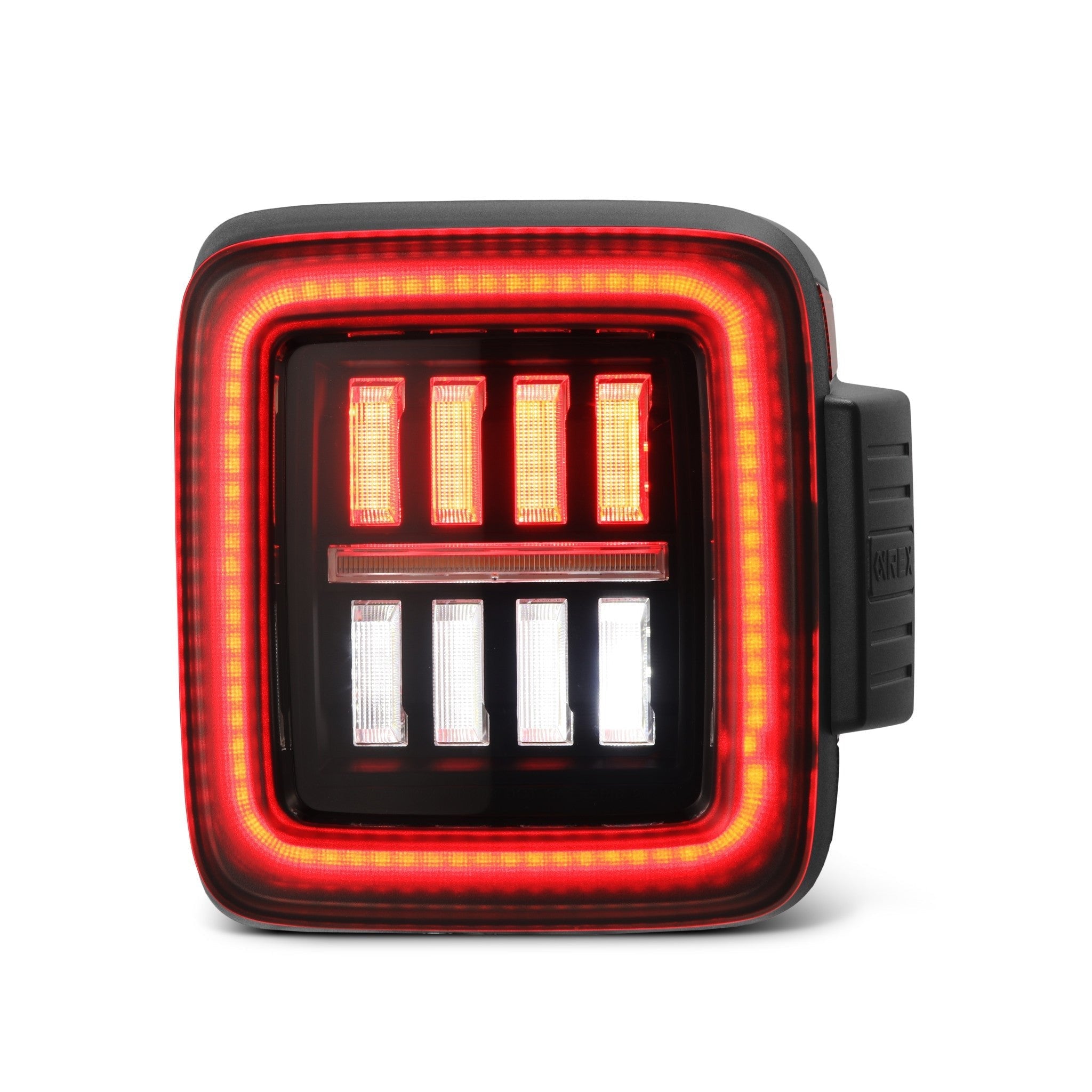 18-26 Jeep Wrangler JL NOVA-Series Prismatic LED Tail Lights Black-Red - Apollo Off-Road