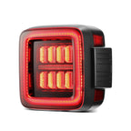 18-26 Jeep Wrangler JL NOVA-Series Prismatic LED Tail Lights Black-Red - Apollo Off-Road