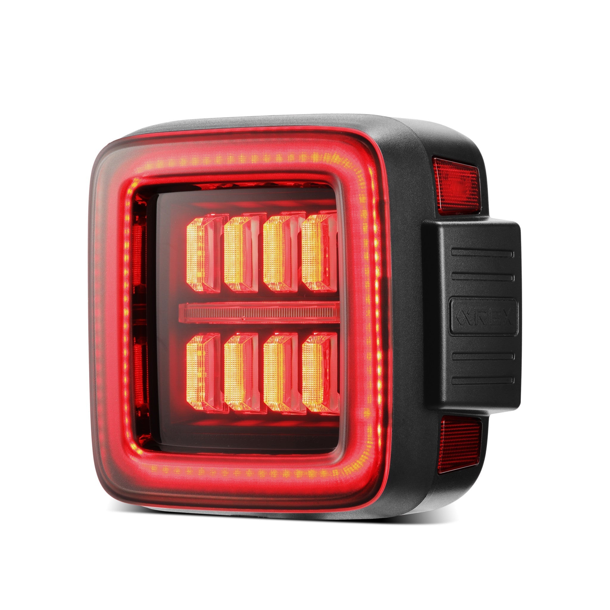 18-26 Jeep Wrangler JL NOVA-Series Prismatic LED Tail Lights Black-Red - Apollo Off-Road