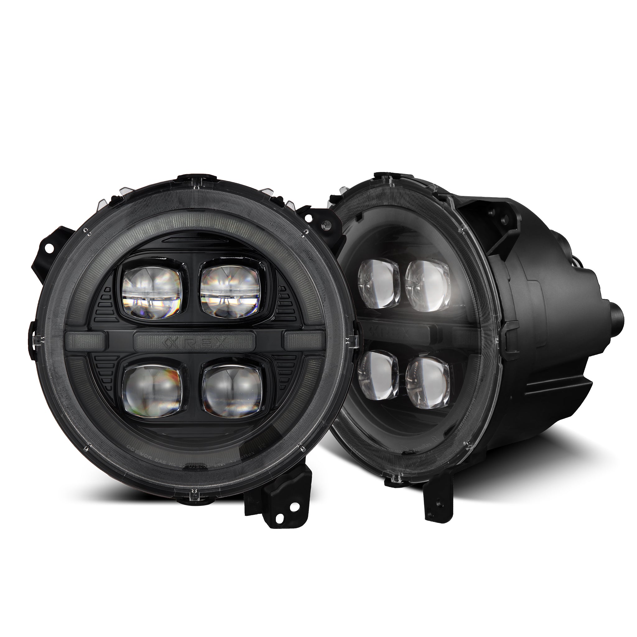 18-24 Jeep Wrangler / 20-24 Gladiator NOVA-Series LED Projector Headlights Alpha-Black - Apollo Off-Road