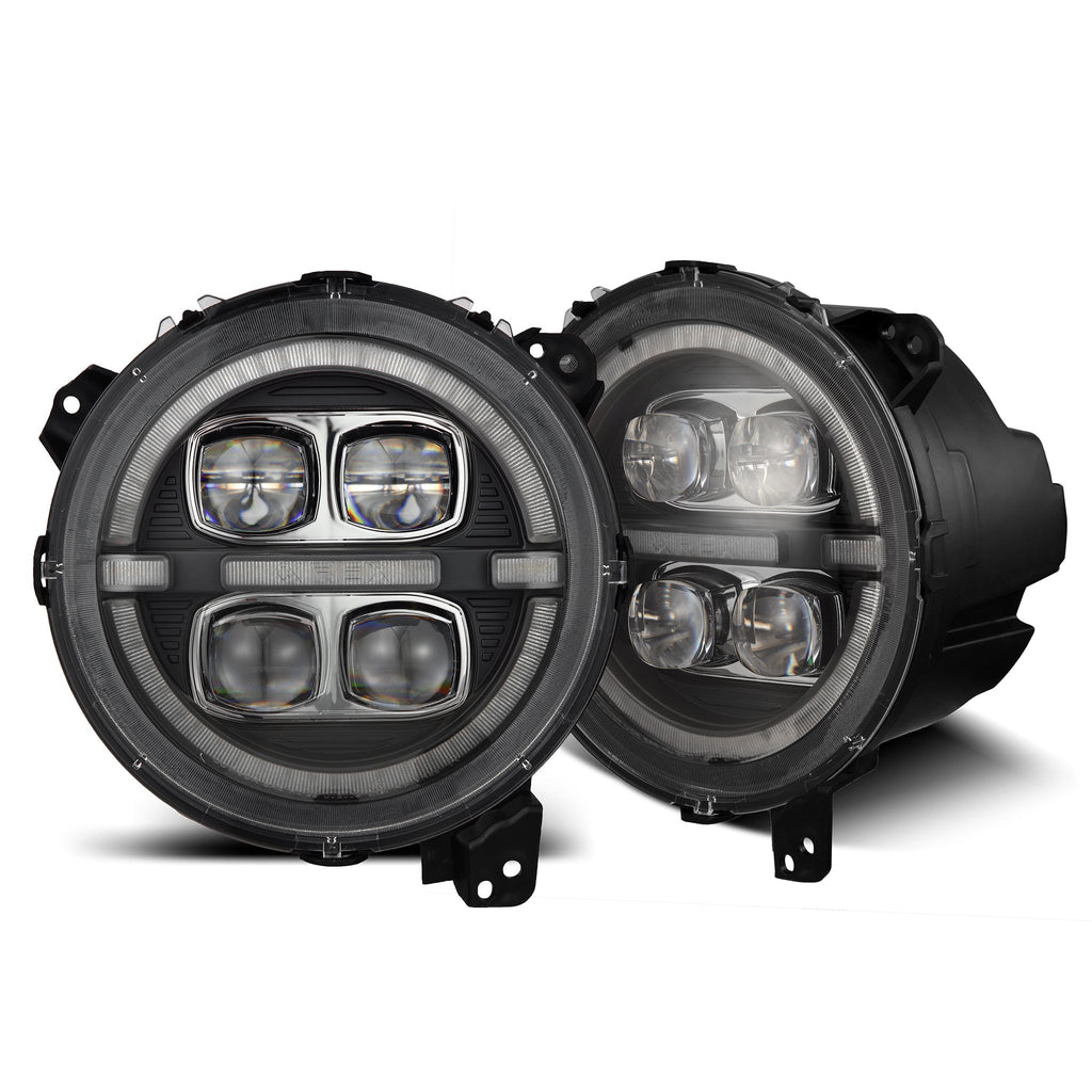 18-24 Jeep Wrangler / 20-24 Gladiator NOVA-Series LED Projector Headlights Black - Apollo Off-Road